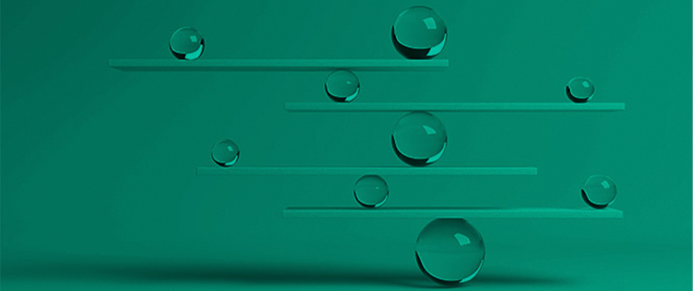 Abstract green portfolio balancing image representing Apollo’s outlook on portfolio rebalancing, private markets, and market uncertainty.